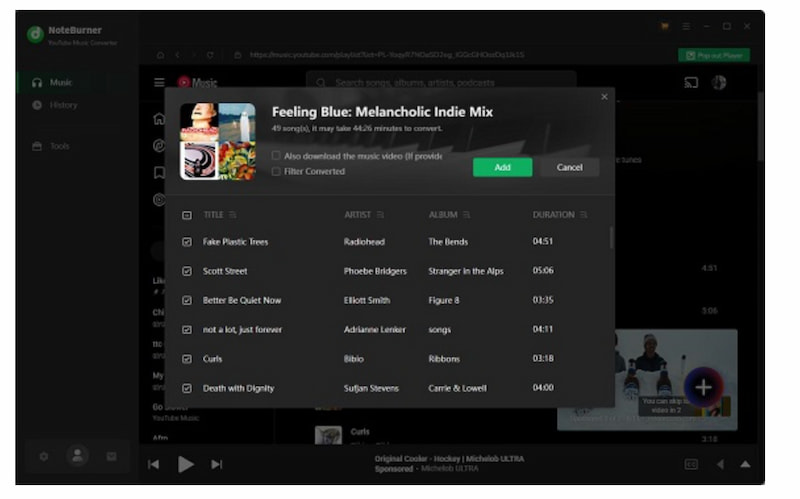 Noteburner Youtube Music Converter Select Music